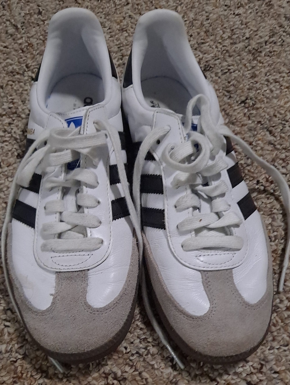 adidas Men’s White & Black Samba-Inspired Leather Sneakers